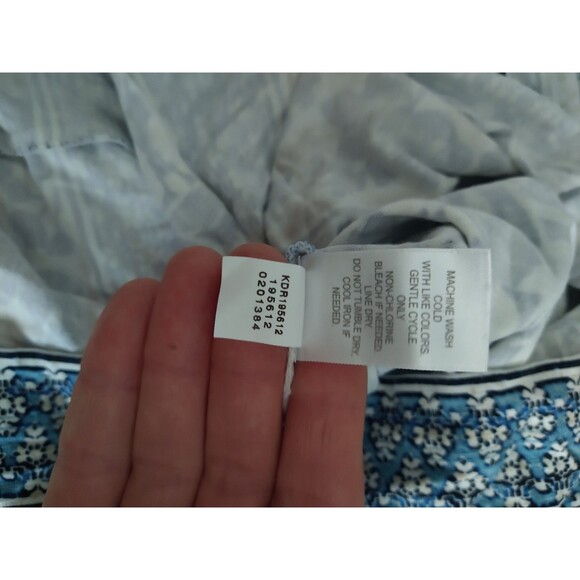 J Jill Floral Mix Print Short Sleeve Dress Size Petite Large Blue shift sheath - Picture 8 of 9